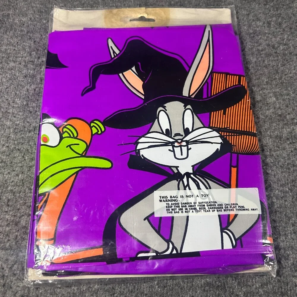 Vintage 1996 Looney Tunes Halloween Leaf Bag Tazmanian Devil Taz Bugs New Sealed